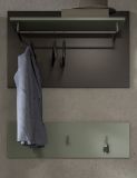 Garderobenpaneel Cooper in Salbei grn und grau Set 2-teilig 80 cm