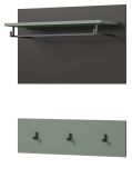 Garderobenpaneel Cooper in Salbei grn und grau Set 2-teilig 80 cm