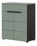 Schuhkommode Cooper in Salbei und Basalt Grau Flurkommode 80 x 94 cm, Soft-Close