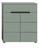 Schuhkommode Cooper in Salbei und Basalt Grau Flurkommode 80 x 94 cm, Soft-Close