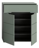 Schuhkommode Cooper in Salbei und Basalt Grau Flurkommode 80 x 94 cm, Soft-Close