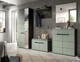 Garderobe Set 4-teilig Cooper in Salbei Grn und Basalt Grau 160 cm, Soft-Close