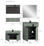 Garderobe Set 5-teilig Cooper in Salbei Grn und Basalt Grau 175 cm, Soft-Close