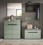 Garderobe Set 5-teilig Cooper in Salbei Grn und Basalt Grau 175 cm, Soft-Close
