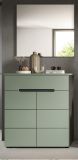 Garderobe Set 2-teilig Cooper in salbei und grau Schuhkommode und Spiegel, Soft-Close