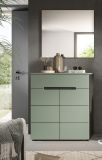 Garderobe Set 2-teilig Cooper in salbei und grau Schuhkommode und Spiegel, Soft-Close