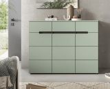 Schuhkommode Cooper in Salbei und Basalt Grau Flurkommode 120 x 94 cm, Soft-Close