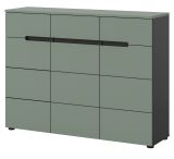 Schuhkommode Cooper in Salbei und Basalt Grau Flurkommode 120 x 94 cm, Soft-Close