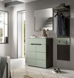 Garderobenpaneel Cooper in Grau und Salbei Wandgarderobe 45 x 165 cm
