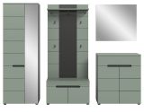 Garderobe Set 5-teilig Cooper in Salbei und Grau 255 cm, Soft-Close