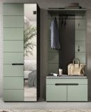 Garderobe Set 3-teilig Cooper in Salbei und Grau 160 cm, Soft-Close