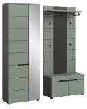 Garderobe Set 3-teilig Cooper in Salbei und Grau 160 cm, Soft-Close