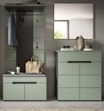 Garderobe Set 4-teilig Cooper in Salbei und Grau 175 cm, Soft-Close