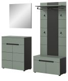 Garderobe Set 4-teilig Cooper in Salbei und Grau 175 cm, Soft-Close