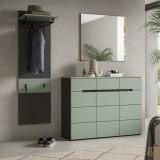 Garderobe Set 3-teilig Cooper in salbei und grau 180 cm, Soft-Close