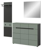 Garderobe Set 3-teilig Cooper in salbei und grau 180 cm, Soft-Close