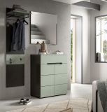 Garderobe Set 3-teilig Cooper in salbei und grau 140 cm, Soft-Close