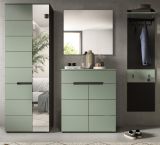 Garderobe Set 4-teilig Cooper in Salbei und Grau 220 cm, Soft-Close