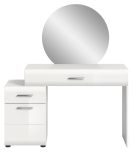 Schminktisch Freeze in wei Hochglanz Kosmetiktisch mit Spiegel 120 x 138 cm