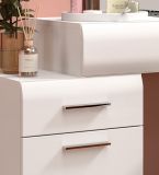 Schminktisch Freeze in wei Hochglanz Kosmetiktisch mit Spiegel 120 x 138 cm