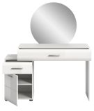 Schminktisch Freeze in wei Hochglanz Kosmetiktisch mit Spiegel 120 x 138 cm