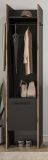 Garderobe Salud in grau und Nox Eiche Kompaktgarderobe 42 x 189 cm