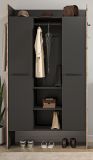 Garderobe Salud in grau und Nox Eiche Kompaktgarderobe 105 x 189 cm