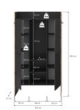 Garderobe Salud in grau und Nox Eiche Kompaktgarderobe 105 x 189 cm