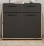 Schuhschrank Salud in grau und Nox Eiche Flur Kommode 95 x 86 cm