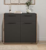 Schuhschrank Salud in grau und Nox Eiche Flur Kommode 95 x 86 cm