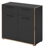 Schuhschrank Salud in grau und Nox Eiche Flur Kommode 95 x 86 cm