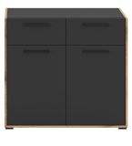 Schuhschrank Salud in grau und Nox Eiche Flur Kommode 95 x 86 cm