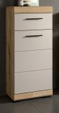 Badezimmer Kommode Shawn in Sand Kashmir und Evoke Eiche Badschrank 37 x 88 cm