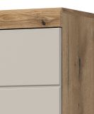 Waschbeckenunterschrank Shawn in Sand Kashmir und Evoke Eiche Badezimmer Unterschrank 60 cm