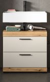 Waschbeckenunterschrank Shawn in Sand Kashmir und Evoke Eiche Badezimmer Unterschrank 60 cm