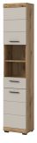 Badezimmer Hochschrank Shawn in Sand Kashmir und Evoke Eiche Badschrank 37 x 191 cm
