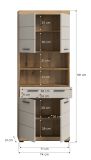 Badezimmer Hochschrank Shawn in Sand Kashmir und Evoke Eiche Badschrank 74 x 191 cm