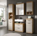 Badezimmer Hngeschrank Shawn in Sand Kaschmir und Evoke Eiche Badschrank hngend 37 x 79 cm