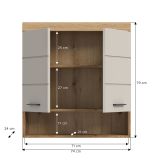 Badezimmer Hngeschrank Shawn in Sand Kaschmir und Evoke Eiche Badschrank hngend 74 x 79 cm