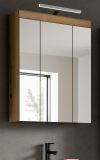 Badezimmer Spiegelschrank Shawn in Evoke Eiche Badschrank 3-trig 60 x 79 cm