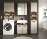 Waschmaschinenschrank Shawn in Sand Kashmir und Evoke Eiche Waschmaschinen berbau 63 x 191 cm