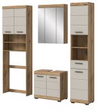 Badmbel Set 4-teilig Shawn in Sand Kashmir und Evoke Eiche Badkombination 190 x 191 cm