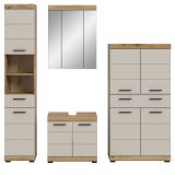 Badmbel Set 4-teilig Shawn in Sand Kashmir und Evoke Eiche Badkombination 201 x 191 cm