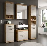 Badmbel Set 5-teilig Shawn in Sand Kaschmir und Evoke Eiche Badkombination 164 x 191 cm