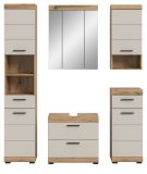 Badmbel Set 5-teilig Shawn in Sand Kaschmir und Evoke Eiche Badkombination 164 x 191 cm