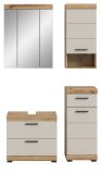 Badmbel Set 4-teilig Shawn in Sand Kashmir und Evoke Eiche Badkombination 112 x 191 cm