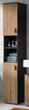 Badezimmer Hochschrank Livia in Artisan Eiche und grau Badschrank 30 x 192 cm