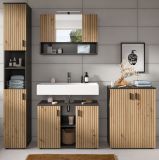 Badmbel Set 4-teilig Livia in Artisan Eiche und grau Badkombination 200 x 192 cm