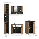 Badmbel Set 4-teilig Livia in Artisan Eiche und grau Badkombination 200 x 192 cm