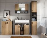 Badmbel Set 4-teilig Livia in Artisan Eiche und grau Badkombination 200 x 192 cm